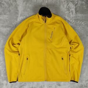 Rossignol yellow gorpcore sportswear soft shell fleece lined jacket womens M